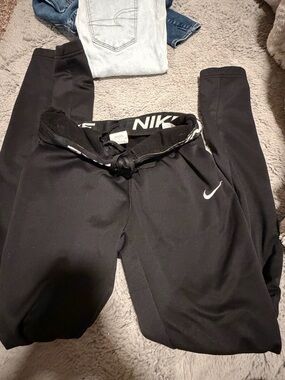 Nike Black Jogger Pants with White Swoosh